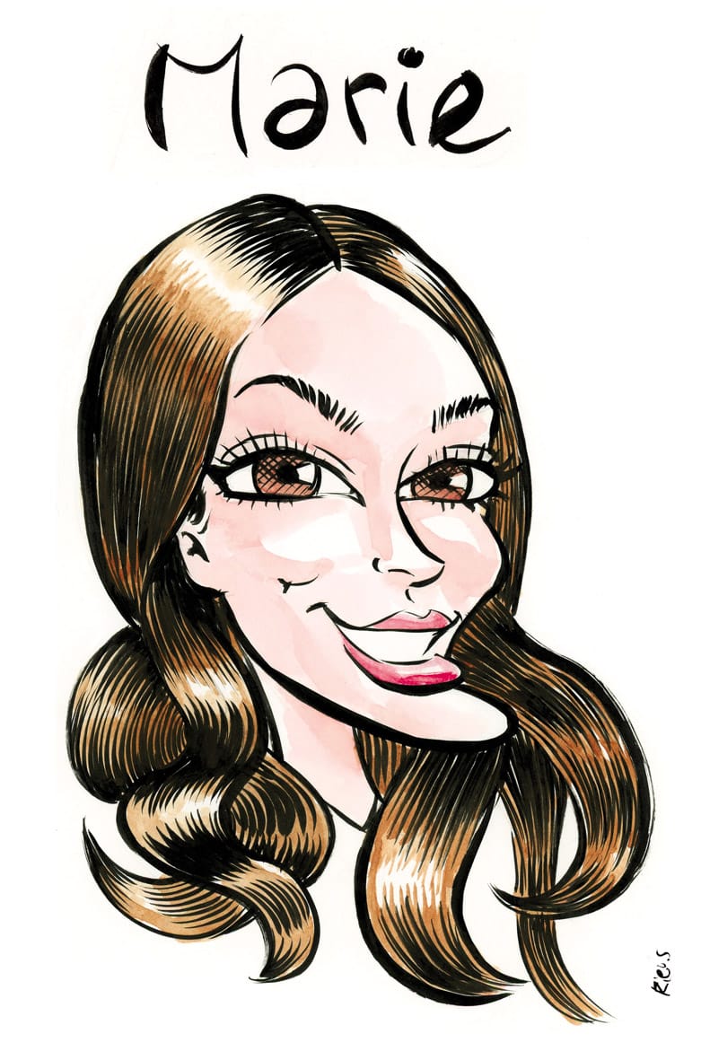 Caricature en couleurs d'une femme