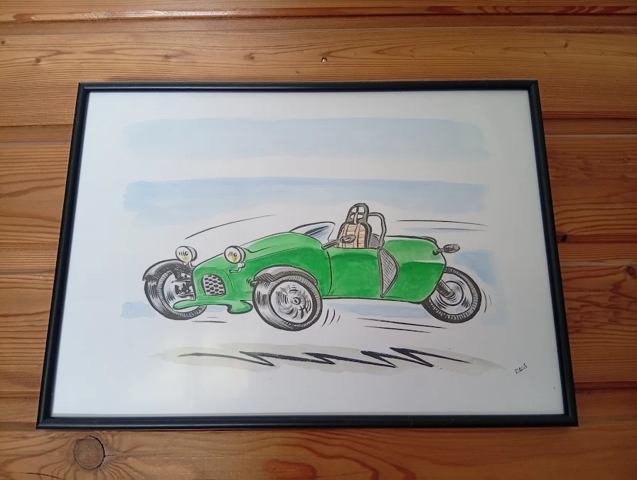 Dessin de véhicule réalisé pour Olivier, photo publiée avec son avis Google
