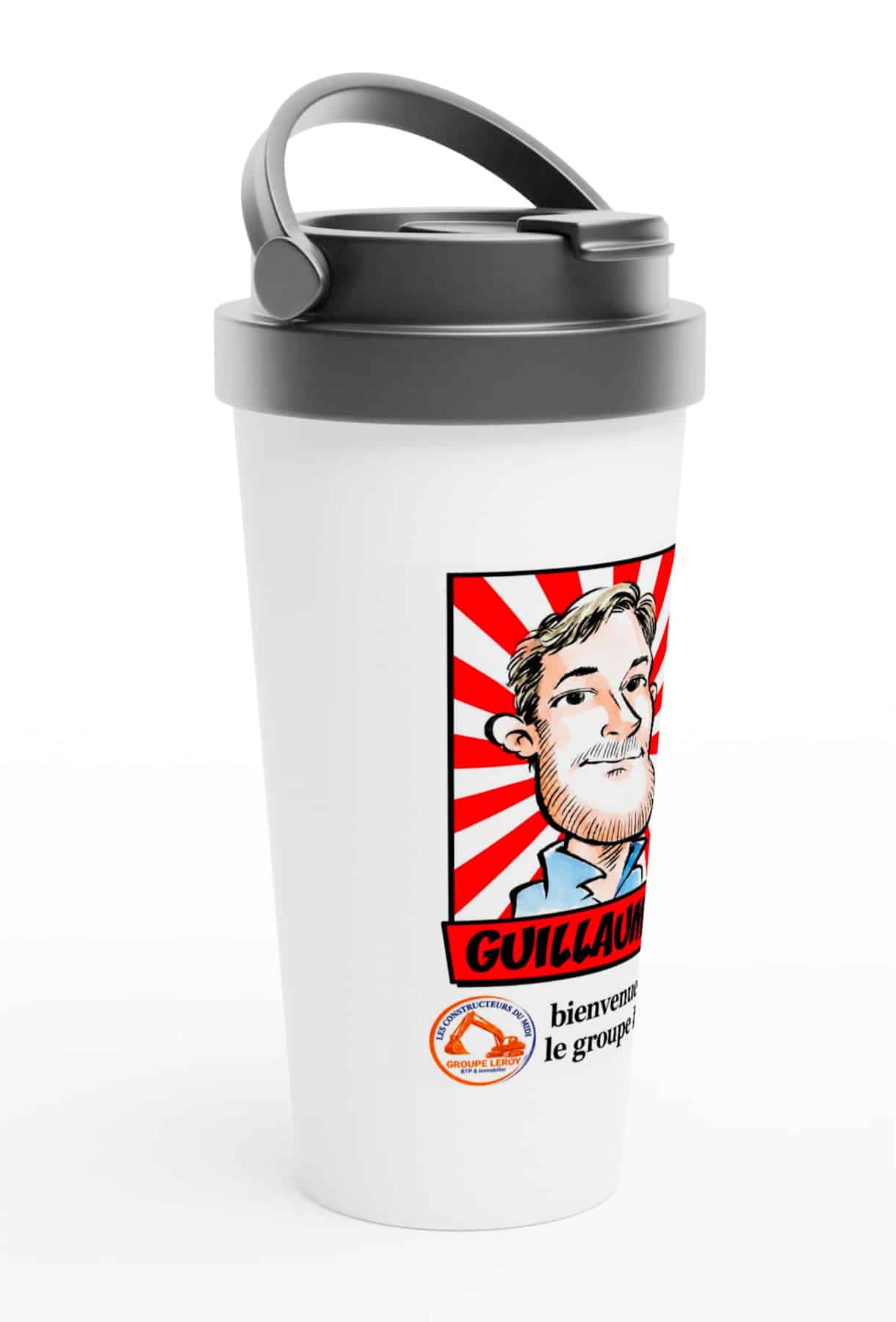 Tumbler isotherme personnalisé avec caricature