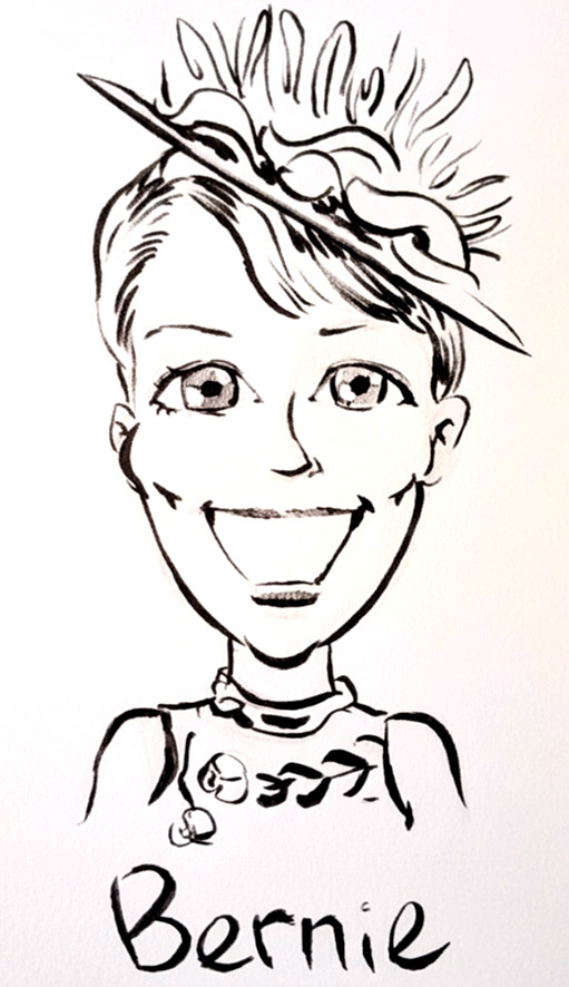 Caricature terminée lors de la soirée dans un palace à Versailles, le 8 septembre 2024