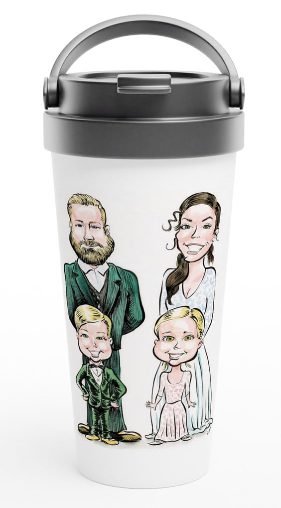 Tumbler personnalisé avec caricature de mariage
