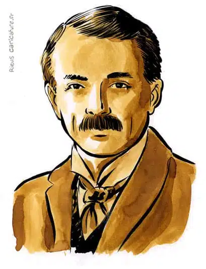Portrait aquarelle sépia de Lloyd George — Premier ministre — 1863–1945 · Sébastien Rieu