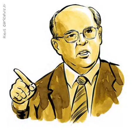 Portrait aquarelle sépia de Mikhaïl Gorbatchev — Président — 1931–2022 · Sébastien Rieu