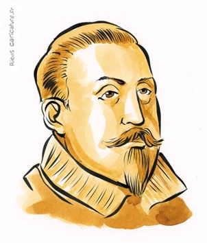 Portrait aquarelle sépia de Gustave II Adolphe — Roi de Suède — 1594–1632 · Sébastien Rieu