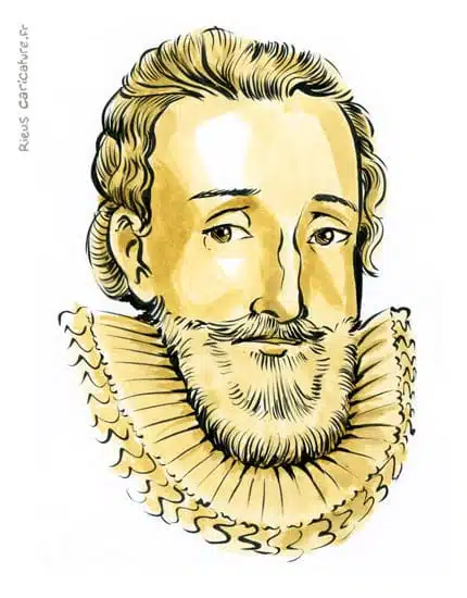 Portrait aquarelle sépia de Henri IV — Roi de France — 1553–1610 · Sébastien Rieu