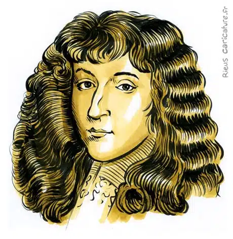 Portrait aquarelle sépia de Louis XIV — Roi Soleil — 1638–1715 · Sébastien Rieu