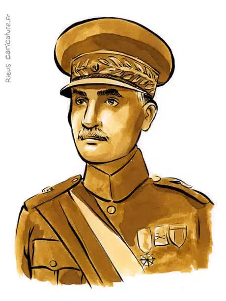 Portrait aquarelle sépia de Reza Shah — Shah — 1878–1944 · Sébastien Rieu