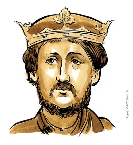 Portrait aquarelle sépia de Richard Cœur de Lion — Roi — 1157–1199 · Sébastien Rieu