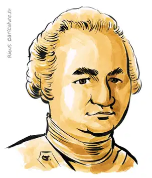 Portrait aquarelle sépia de Robert Clive — Fondateur de l'Inde britannique — 1725–1774 · Sébastien Rieu