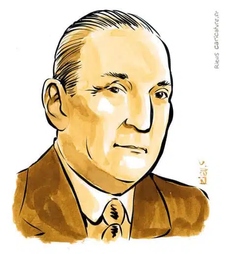 Portrait aquarelle sépia de Salazar — Dictateur — 1889–1970 · Sébastien Rieu