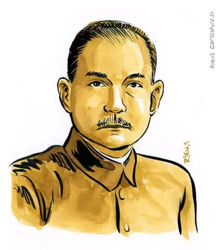Portrait aquarelle sépia de Sun Yat-sen — Père de la Chine moderne — 1866–1925 · Sébastien Rieu